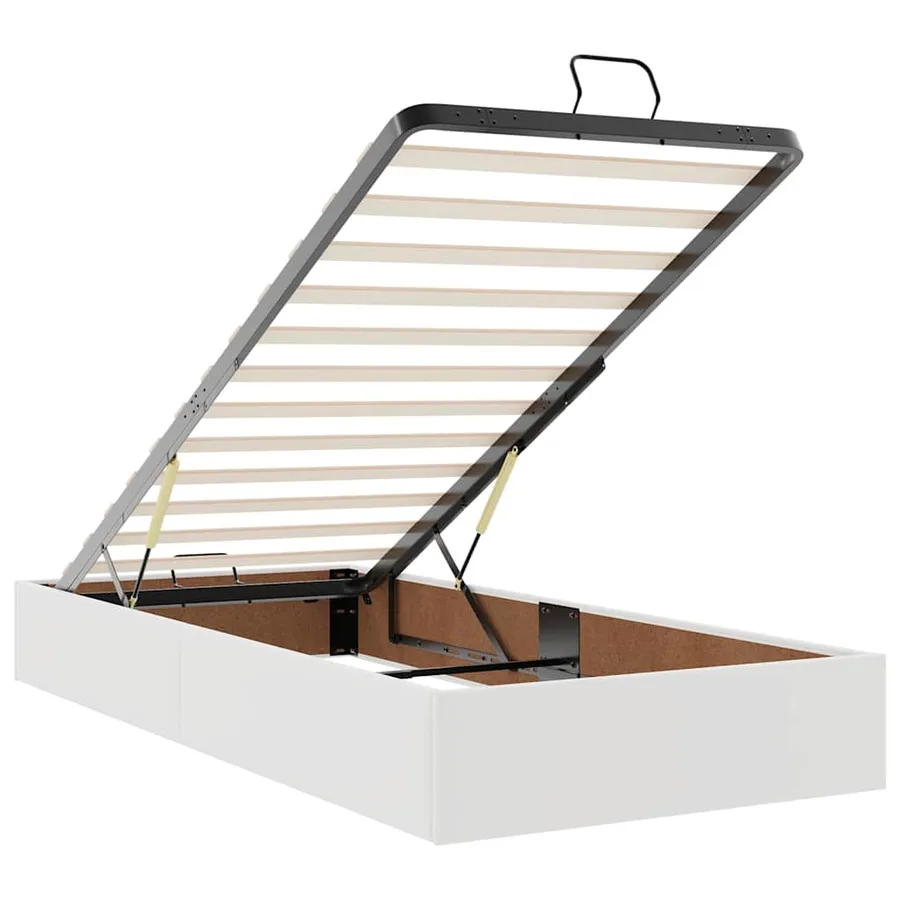 Lit ottoman avec matelas blanc 90x190 cm similicuir - 12