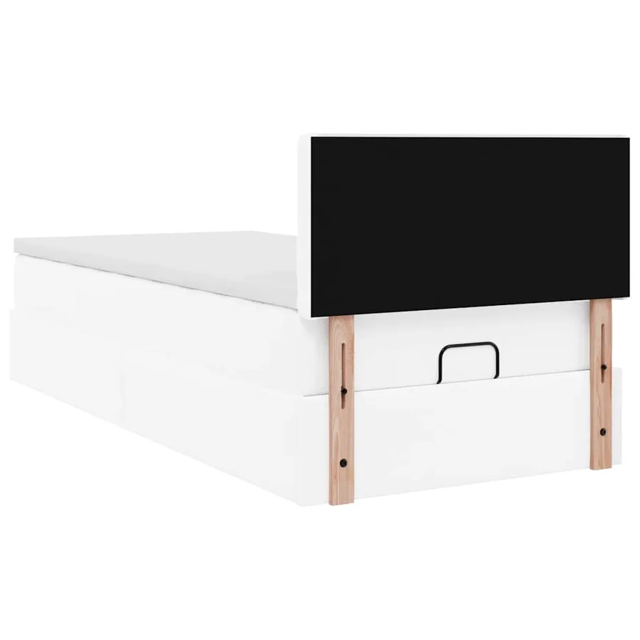 Lit ottoman avec matelas blanc 90x190 cm similicuir - 11