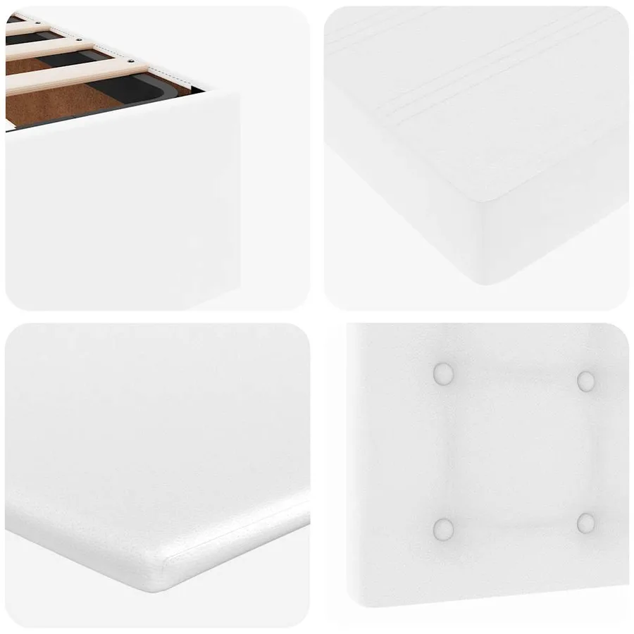 Lit ottoman avec matelas blanc 90x190 cm similicuir - 14