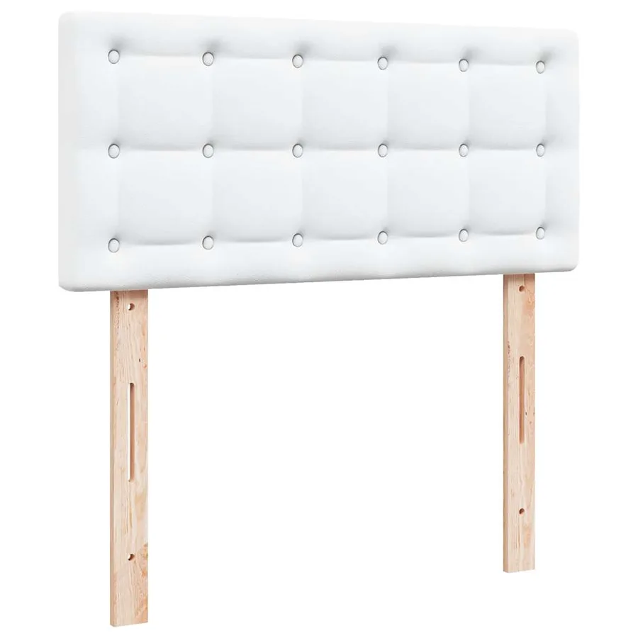 Lit ottoman avec matelas blanc 90x190 cm similicuir - 9