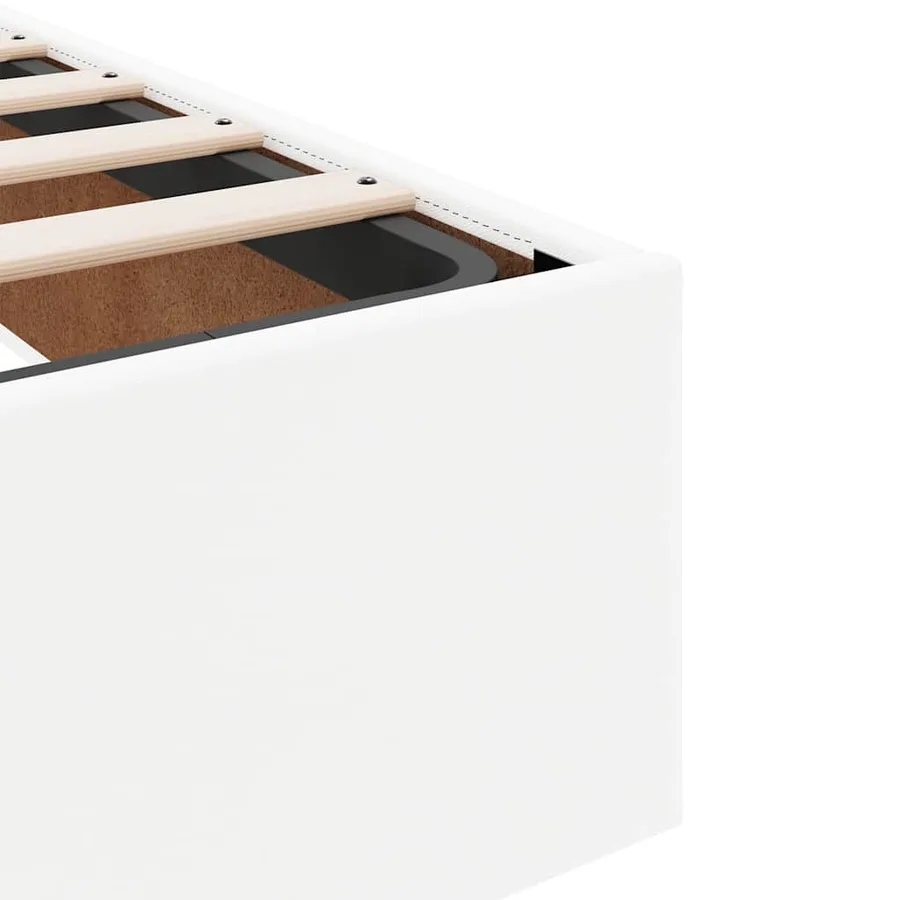 Cadre de lit ottoman avec matelas blanc 90x190 cm similicuir - 12