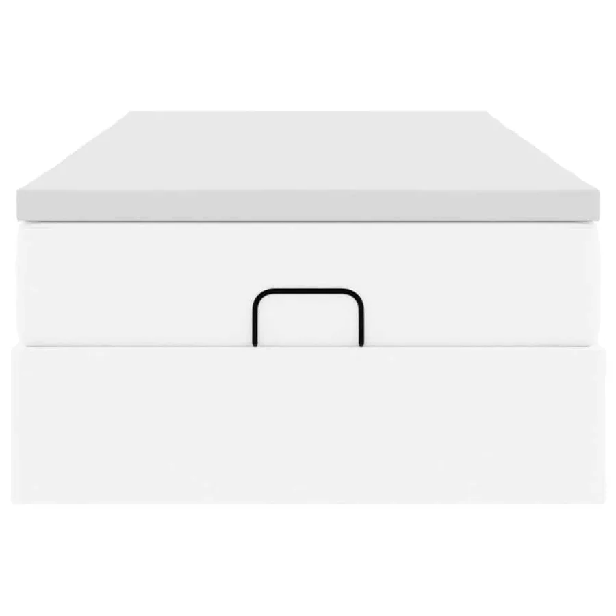 Cadre de lit ottoman avec matelas blanc 90x190 cm similicuir - 7