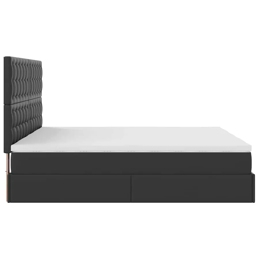 Cadre de lit ottoman avec matelas noir 180x200 cm similicuir - 8