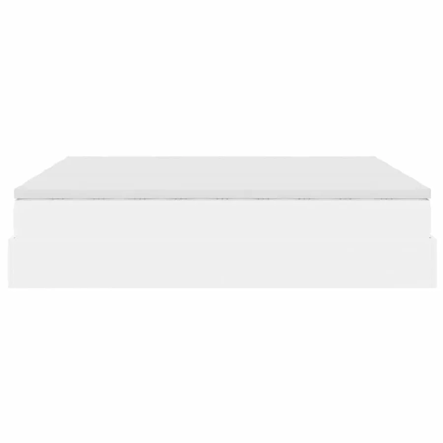 Cadre de lit ottoman avec matelas blanc 200x200 cm similicuir - 9