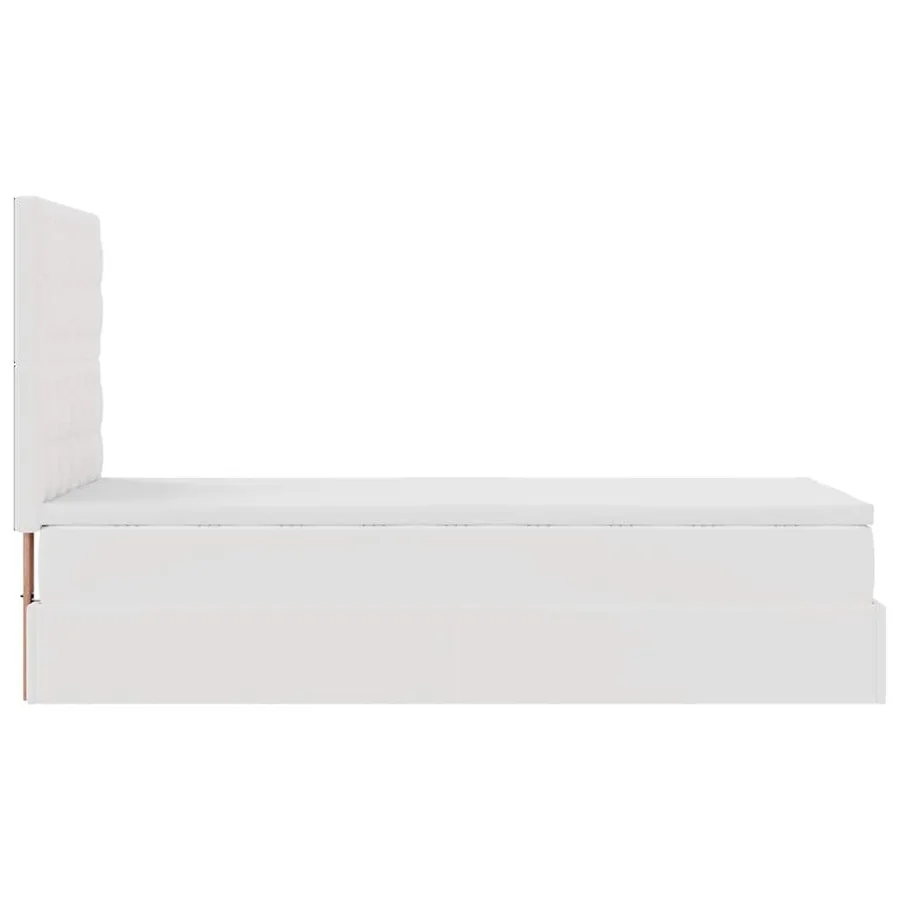 Lit ottoman avec matelas blanc 90x200 cm similicuir - 10