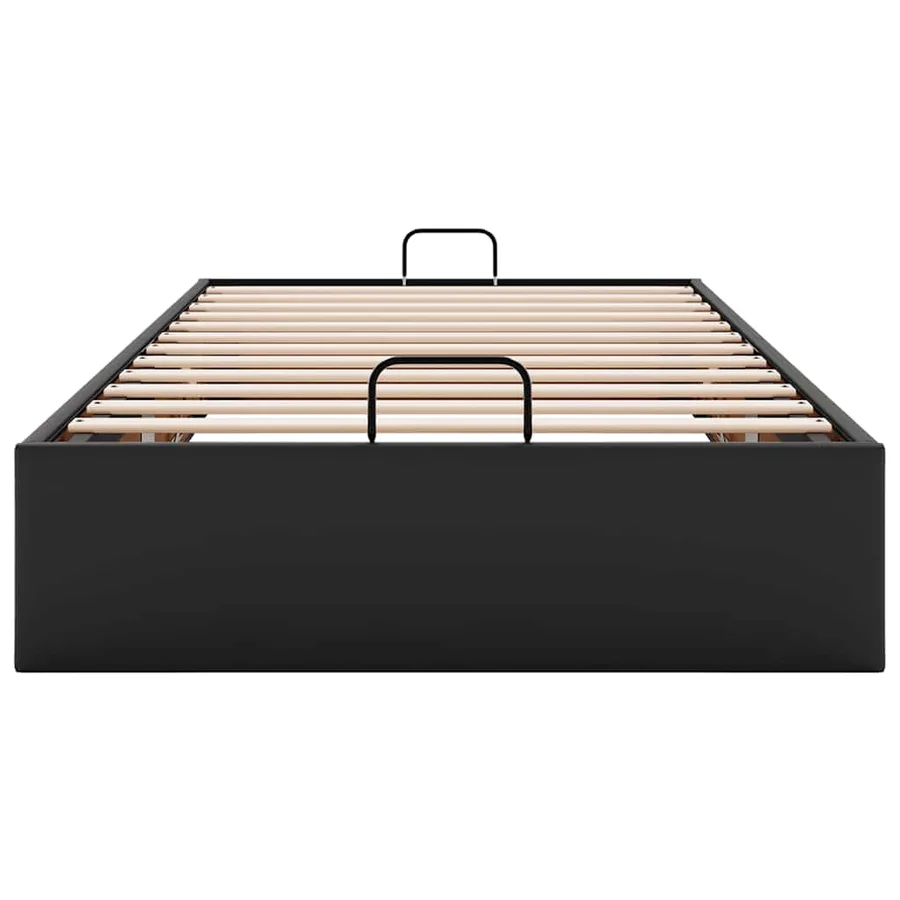 Cadre de lit ottoman sans matelas noir 100x200 cm similicuir - 7