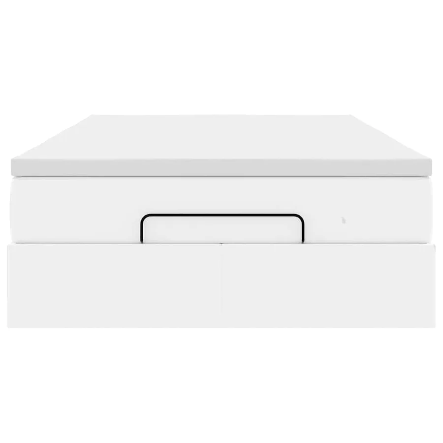 Cadre de lit ottoman avec matelas blanc 120x190 cm similicuir - 7