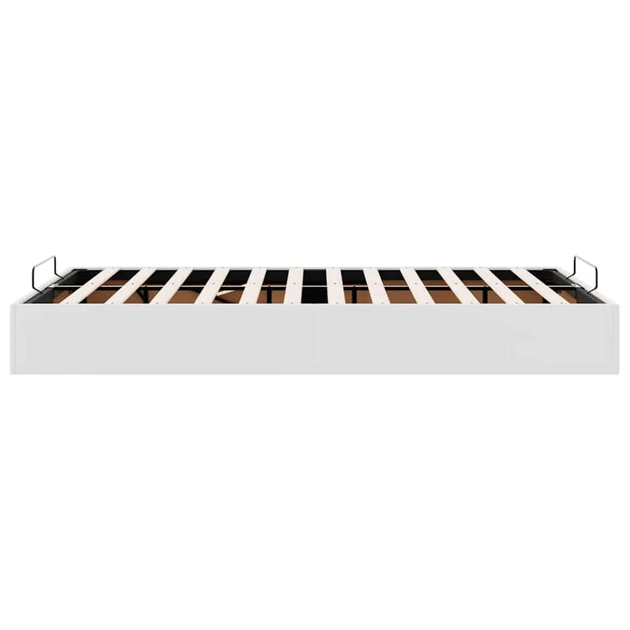 Cadre de lit ottoman sans matelas blanc 120x190 cm similicuir - 8