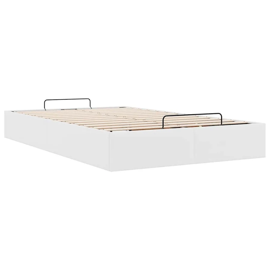 Cadre de lit ottoman sans matelas blanc 120x190 cm similicuir - 9
