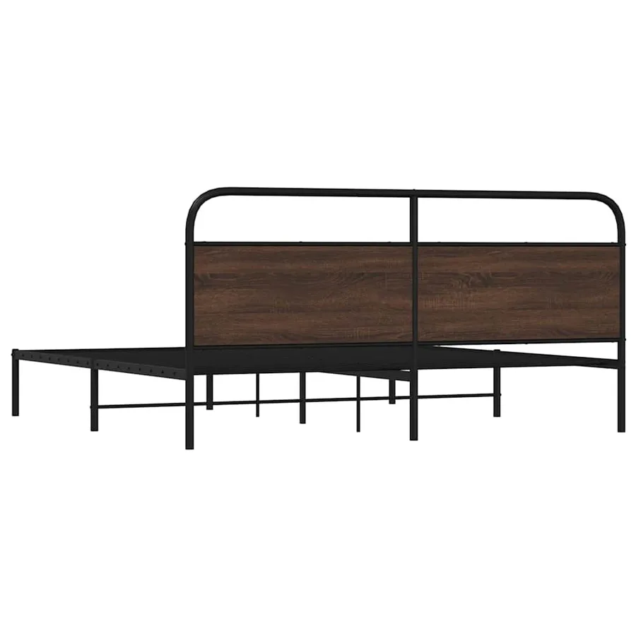 Cadre de lit en métal sans matelas chêne marron 200x200 cm - 7