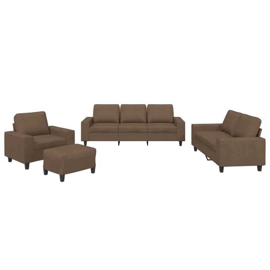 Ensemble de canapés 4 pcs marron tissu - 2