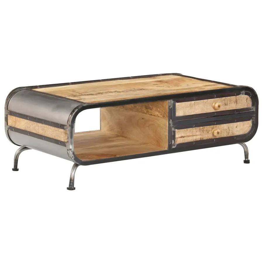 Table basse 100x50x35 cm Bois de manguier massif - 12
