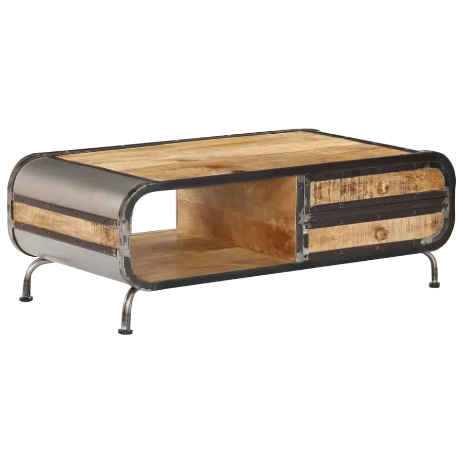 Table basse 100x50x35 cm Bois de manguier massif - 13