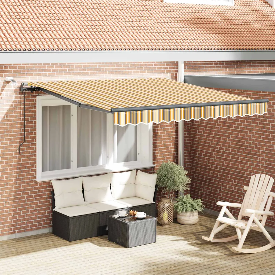 Auvent rétractable Multicolore 350 x 250 cm Polyester
