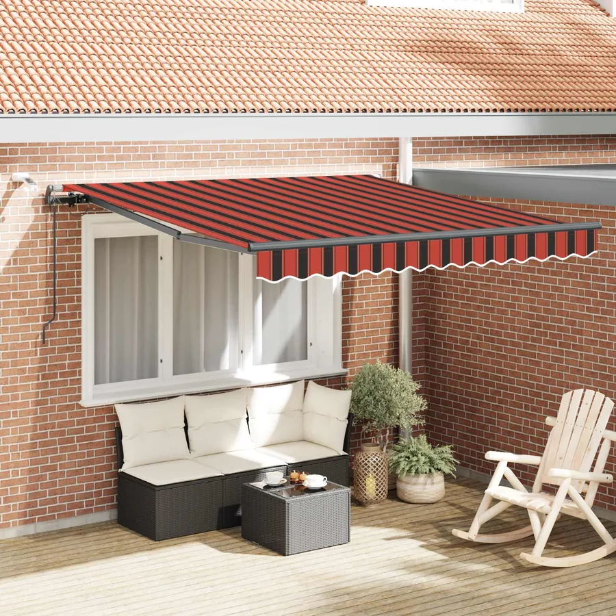 Auvent rétractable orange et marron 300 x 250 cm Polyester