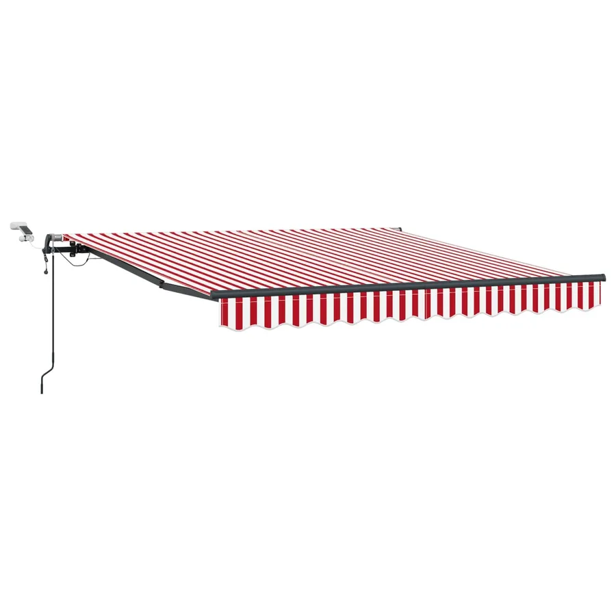 Auvent rétractable Rouge et Blanc 350 x 250 cm Polyester - 2