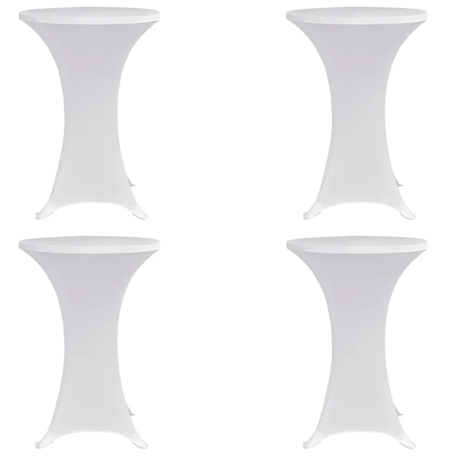 Housses élastiques de table Ø 70 cm Blanc 4 pcs