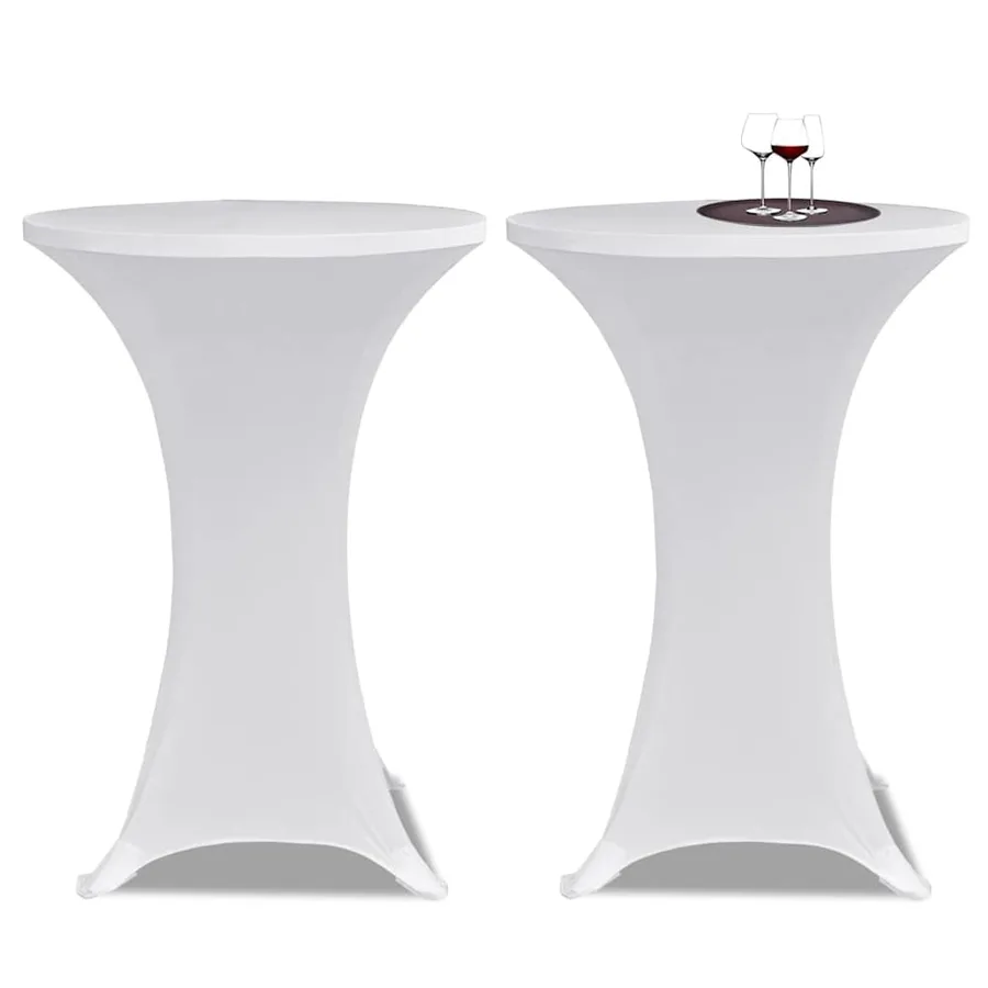 Housses élastiques de table Ø 70 cm Blanc 4 pcs - 2