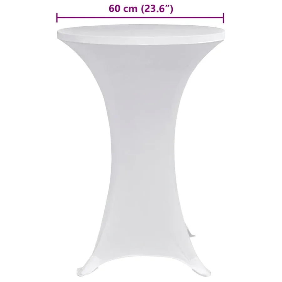 Housses élastiques de table Ø 70 cm Blanc 4 pcs - 6