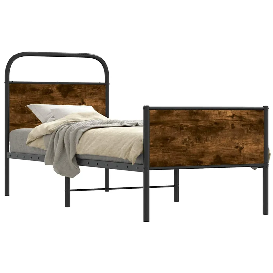Cadre de lit sans matelas 75x190cm chêne sonoma bois ingénierie - 2