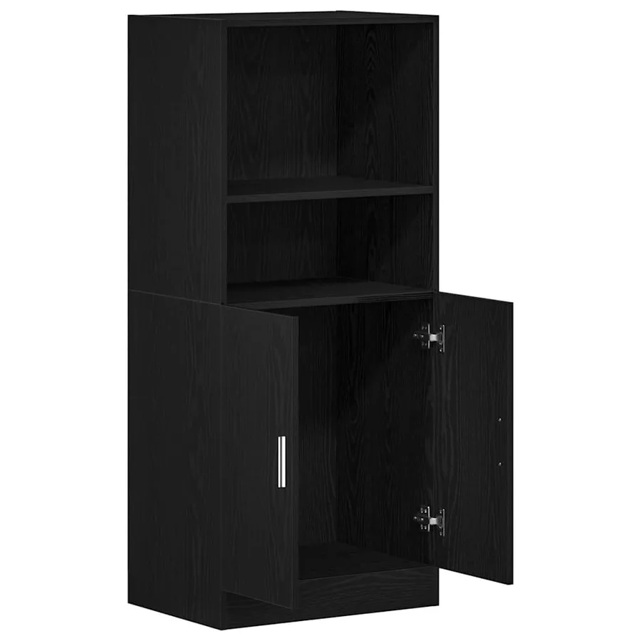 Armoire de cuisine noir 57x41,5x131,5 cm bois d'ingénierie - 5