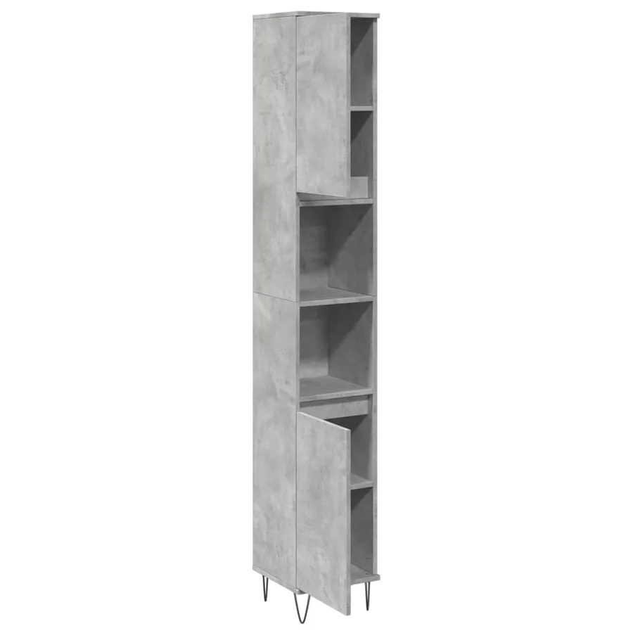 Armoire de salle de bain gris béton 30x30x190 cm - 7