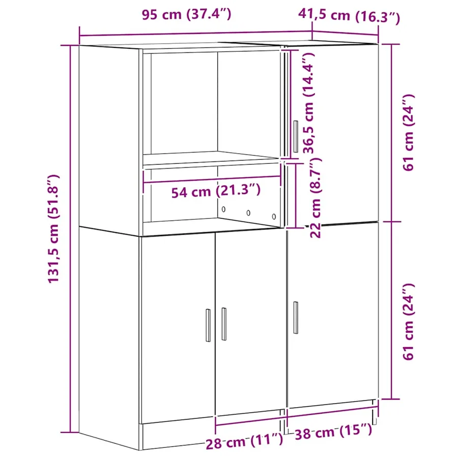 Ensemble d'armoires de cuisine 2 pcs blanc bois d'ingénierie - 12