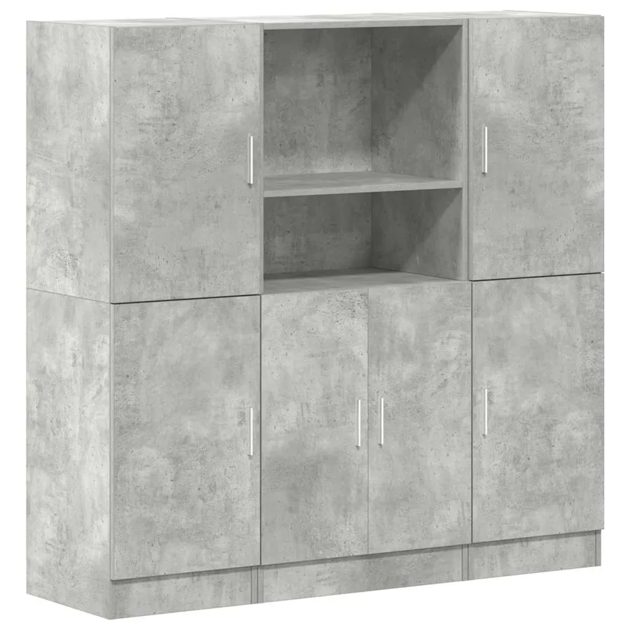 Ensemble d'armoires de cuisine 3 pcs gris béton - 2