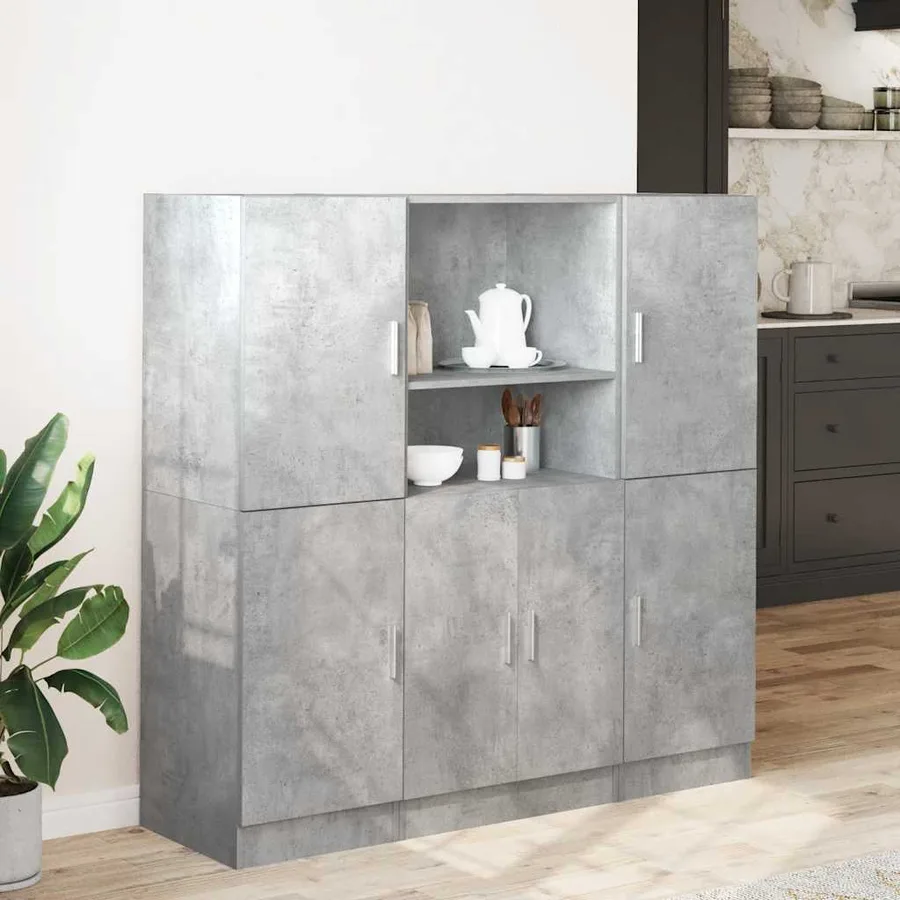 Ensemble d'armoires de cuisine 3 pcs gris béton - 3