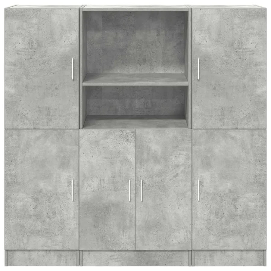 Ensemble d'armoires de cuisine 3 pcs gris béton - 5