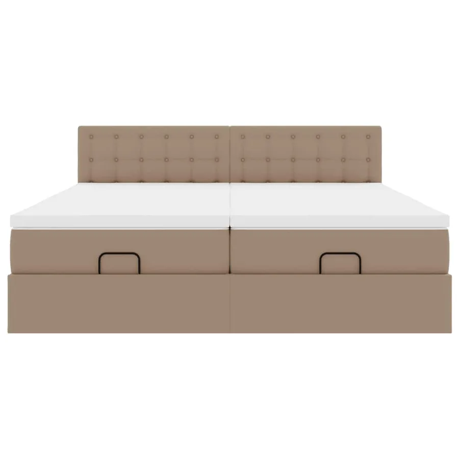 Cadre de lit ottoman et matelas cappuccino 180x200cm similicuir - 7