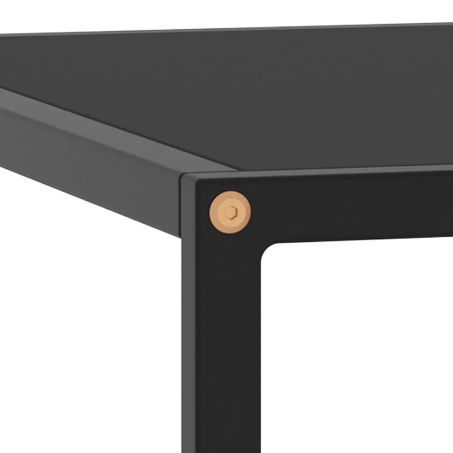 Table basse Noir avec verre noir 80x80x35 cm - 4