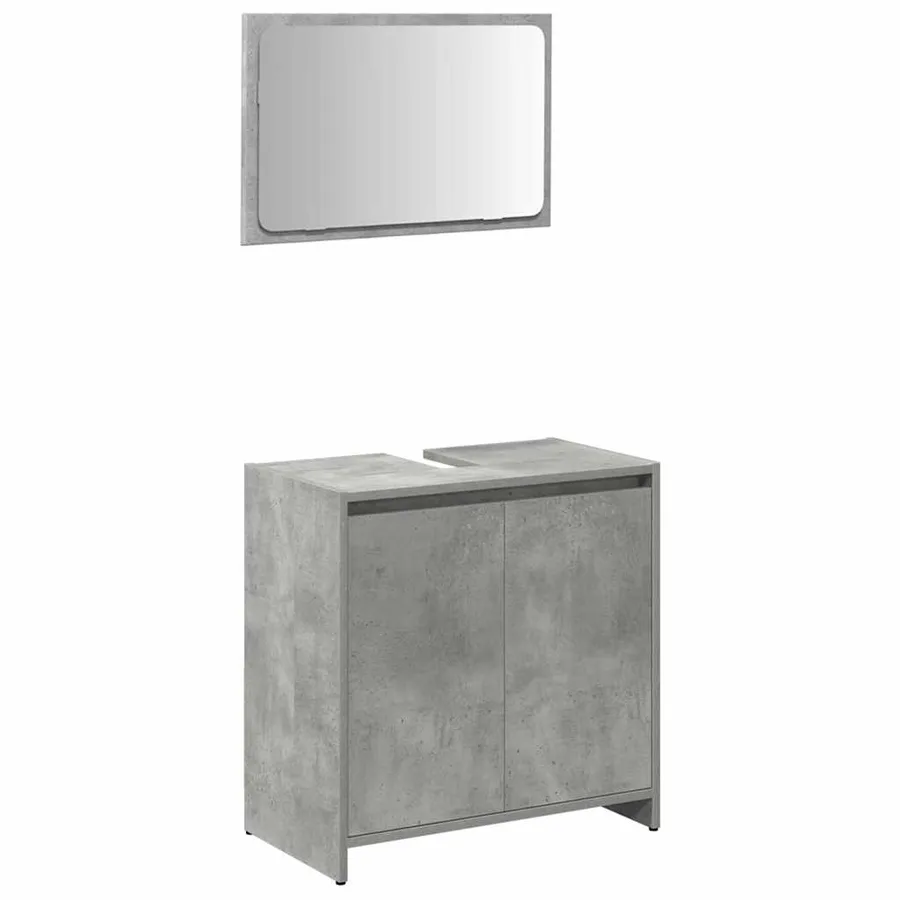 Ensemble de meubles de salle de bain 3 pcs gris béton - 4