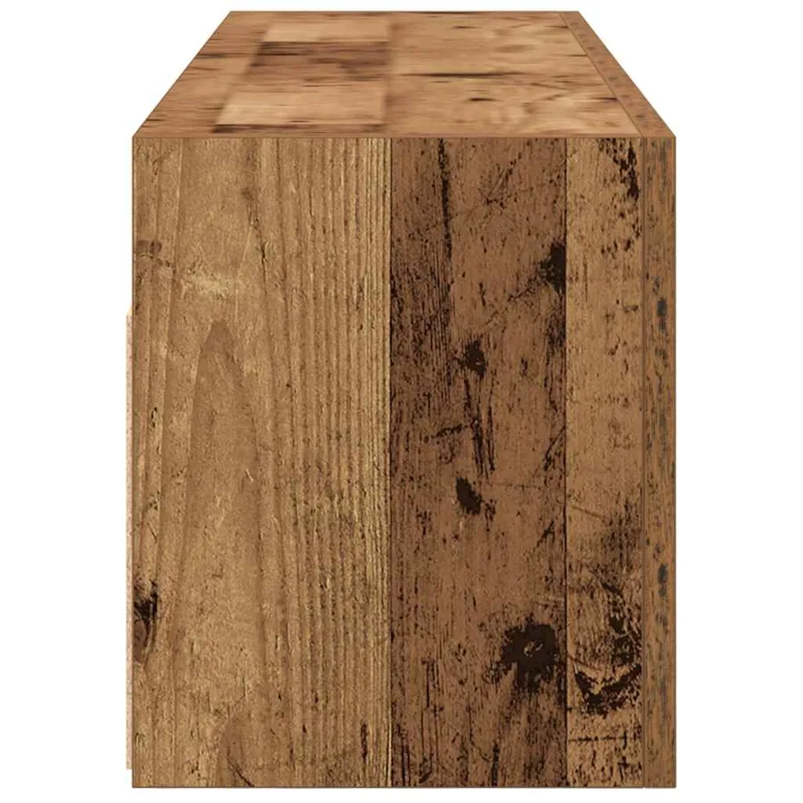 Armoire murale de bain vieux bois 100x25x30cm bois d'ingénierie - 7