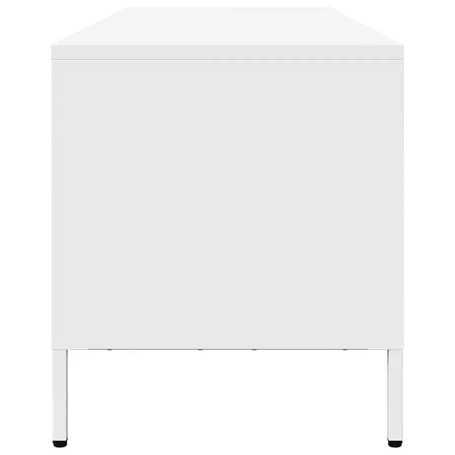 Meuble TV blanc 202x39x43,5 cm acier laminé à froid - 6