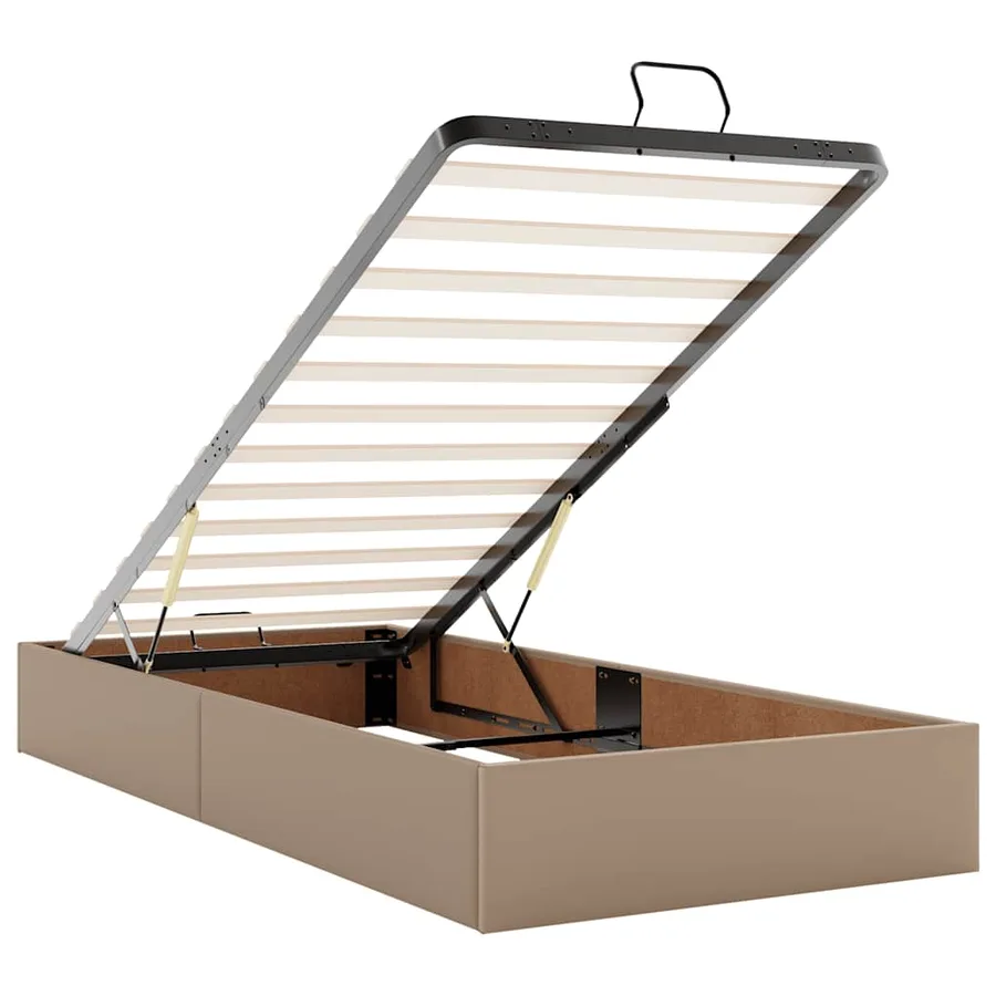 Lit ottoman et matelas cappuccino 90x200 cm similicuir - 12