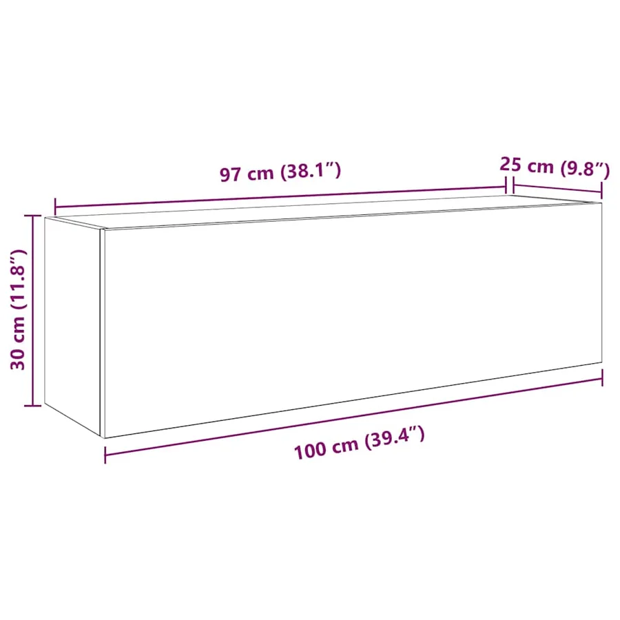 Armoire murale de bain sonoma gris 100x25x30 cm bois ingénierie - 12