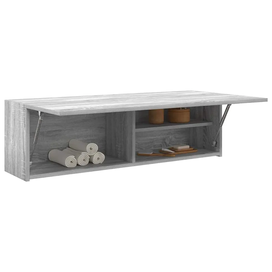 Armoire murale de bain sonoma gris 100x25x30 cm bois ingénierie - 4