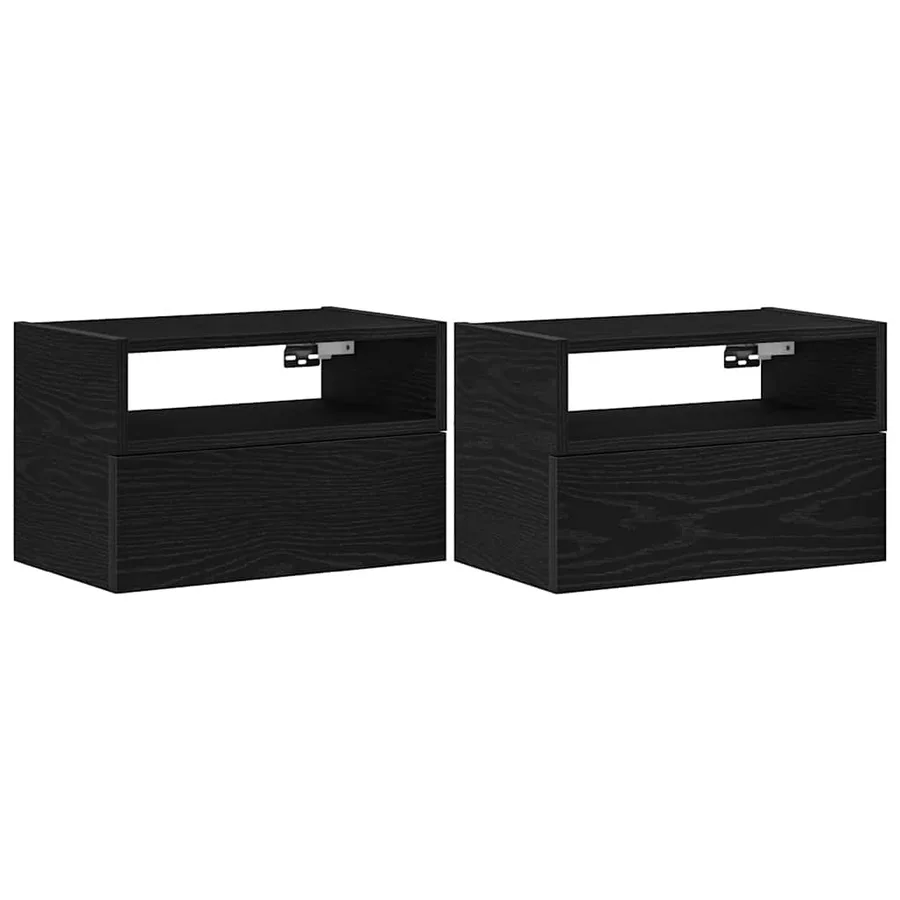 Tables de chevet murales 2 pcs noir 45x26x28,5 cm - 2