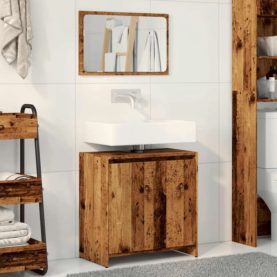 Ensemble de meubles salle de bain 2 pcs bois d'ingénierie - 3