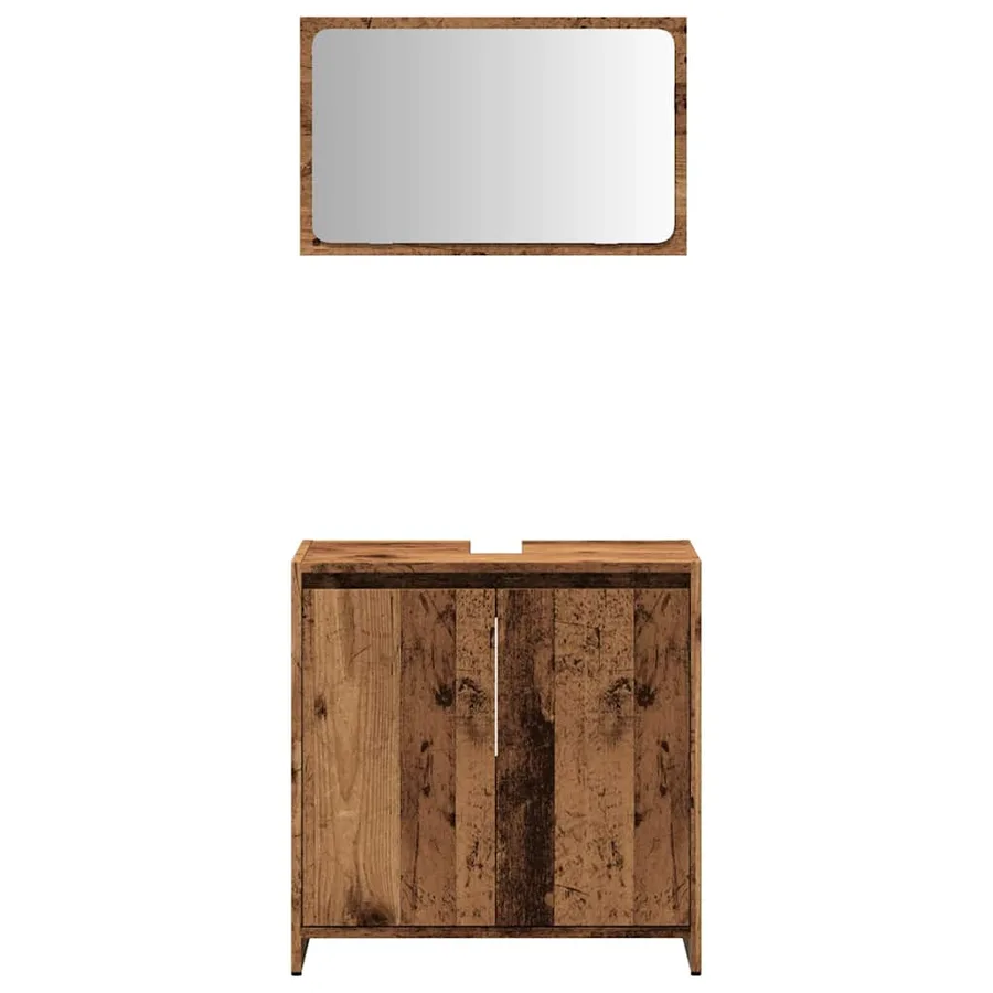 Ensemble de meubles salle de bain 2 pcs bois d'ingénierie - 4