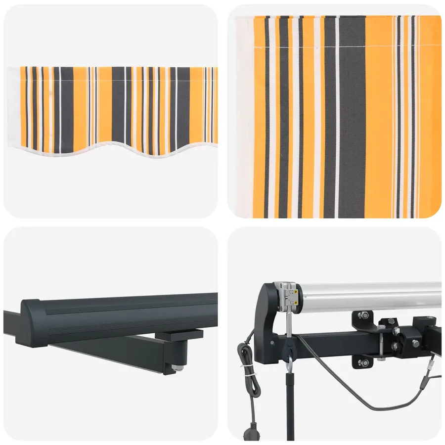 Auvent rétractable Multicolore 450 × 350 cm Polyester - 10