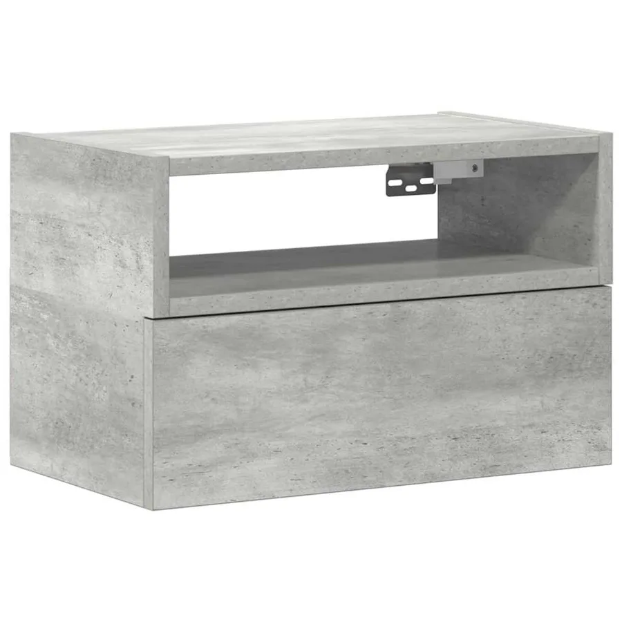 Table de chevet murale gris béton 45x26x28,5 cm - 2
