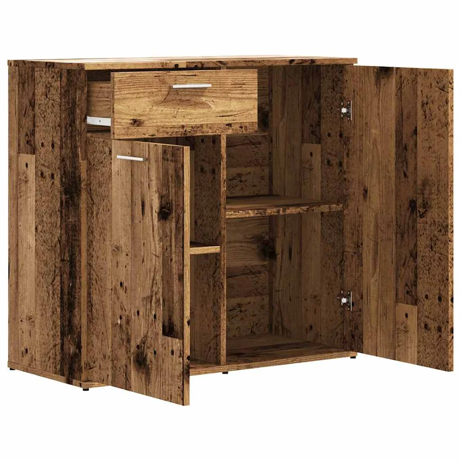 Buffet vieux bois 80x36x75 cm bois d'ingénierie - 5