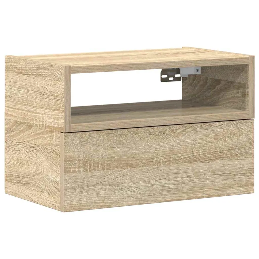 Table de chevet murale chêne sonoma 45x26x28,5 cm - 2