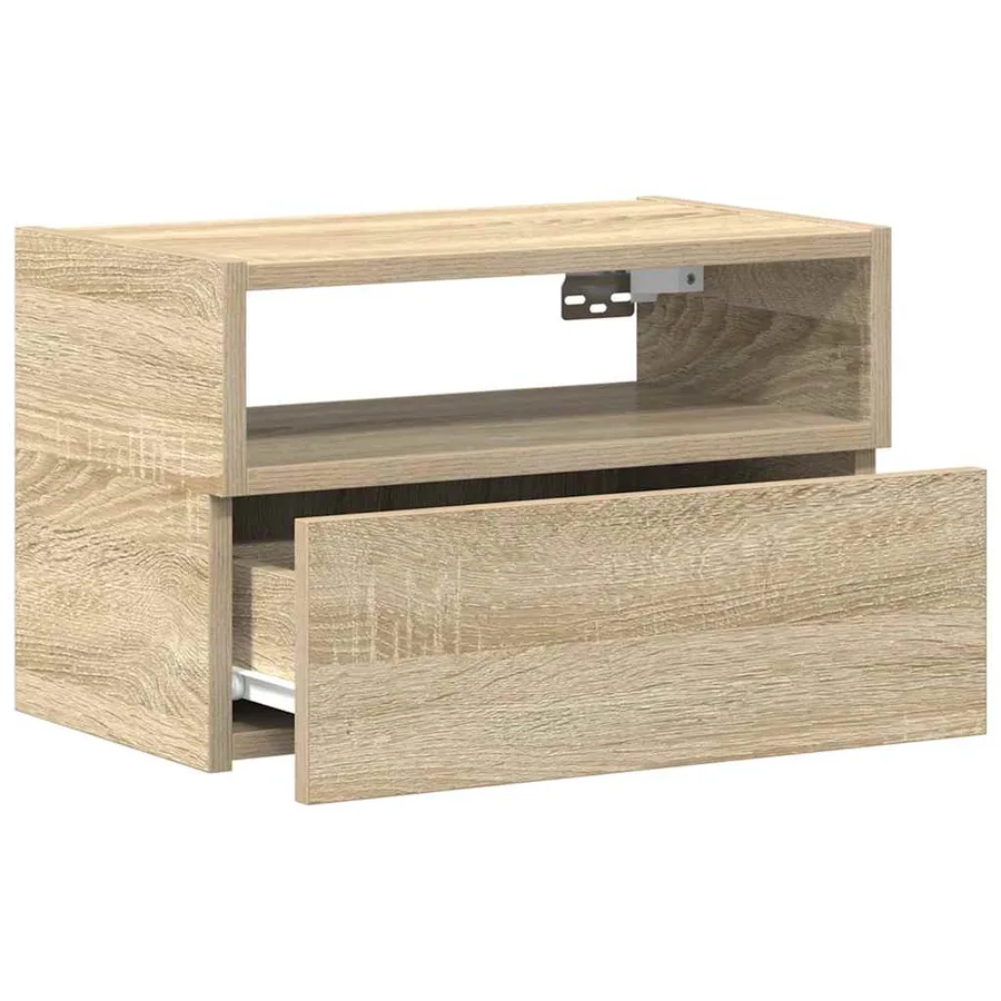 Table de chevet murale chêne sonoma 45x26x28,5 cm - 5