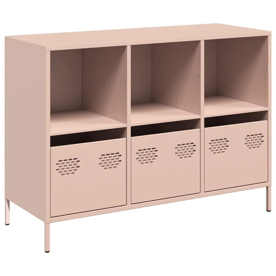 Buffet rose 101,5x39x73,5 cm acier laminé à froid - 2