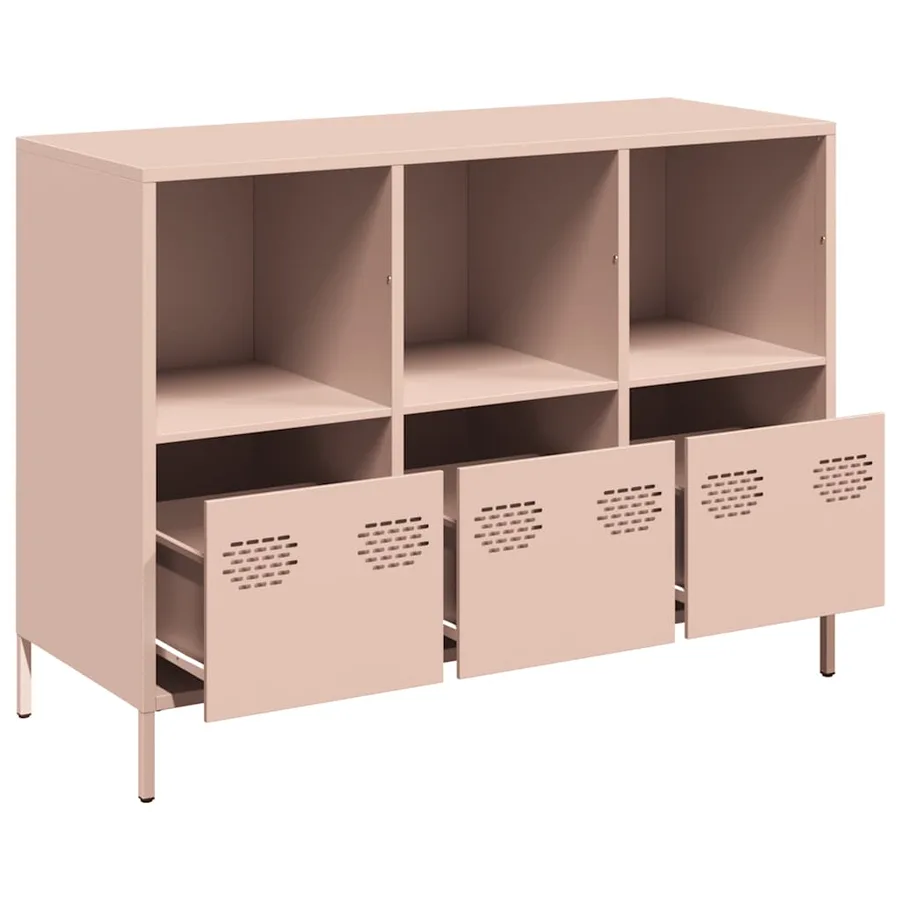 Buffet rose 101,5x39x73,5 cm acier laminé à froid - 4