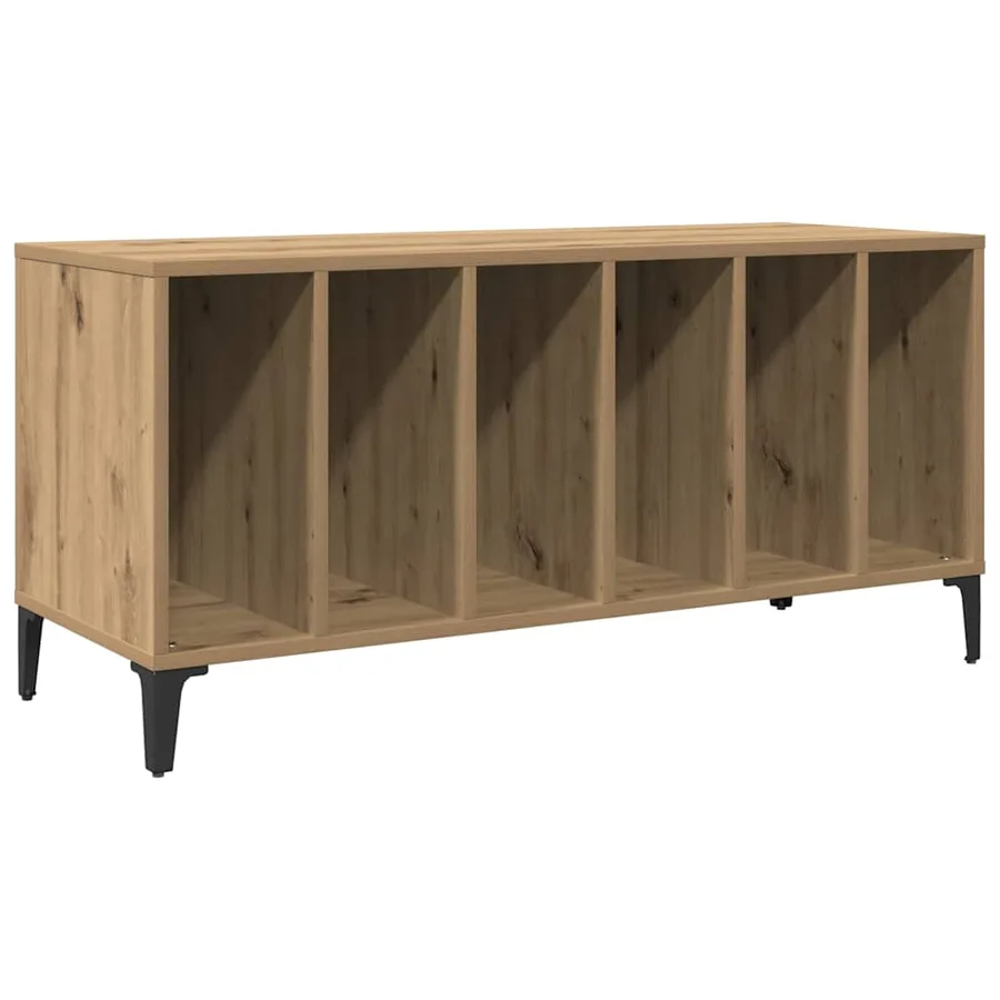 Armoire à disques chêne artisanal 100x38x48cm bois d'ingénierie - 2