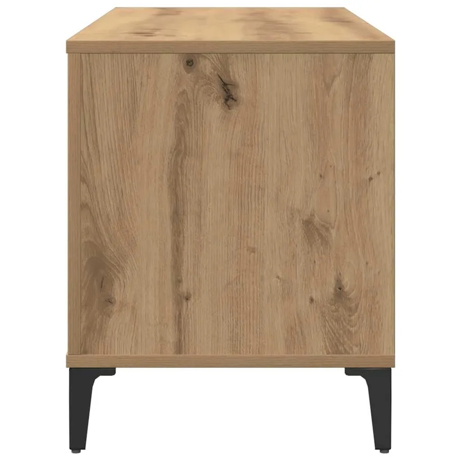 Armoire à disques chêne artisanal 100x38x48cm bois d'ingénierie - 5